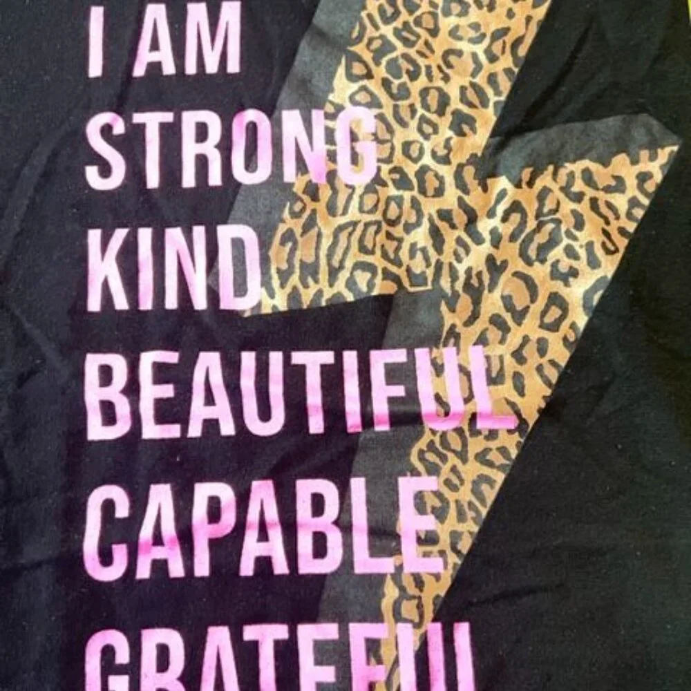LATC Womens‎ Inspirational Hoodie With Leopard Print & Positive Text ones size